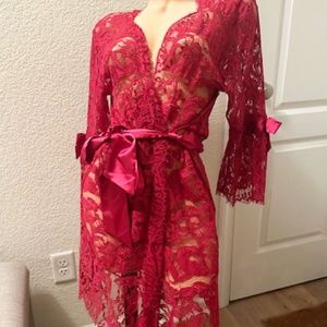 lace pink robe large